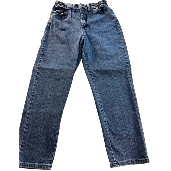 Vintage Lee Mom Jeans Women 10P Side Elastic Stretch High Rise Waist Grunge - Picture 1 of 6